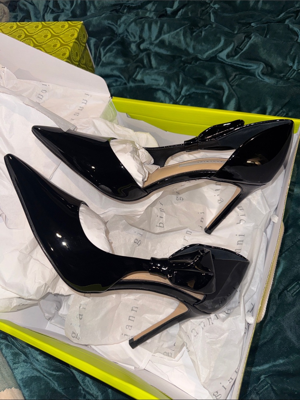 Gianni Bini Black Patent Pointed-Toe Sawyer Stiletto Heels Size 8 - Picture 3 of 9